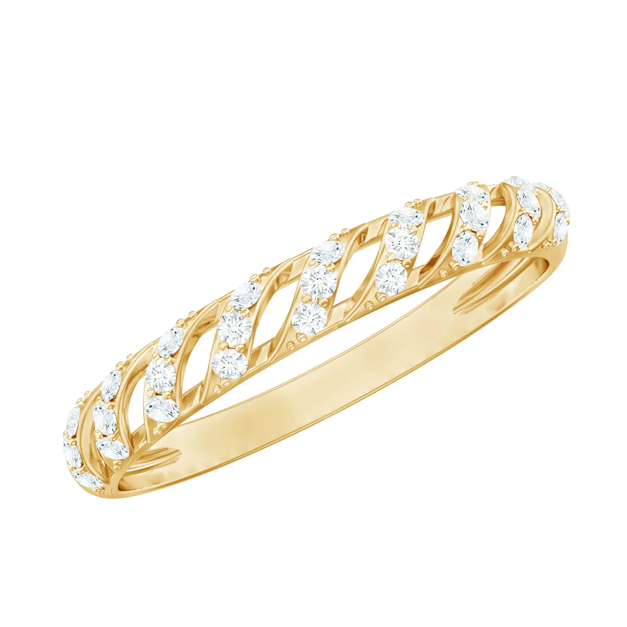 0.25 CT Elegant Round Shape Diamond Half Eternity Ring