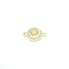 11mm 14K Gold Plated Stainless Steel Coil Design Connector