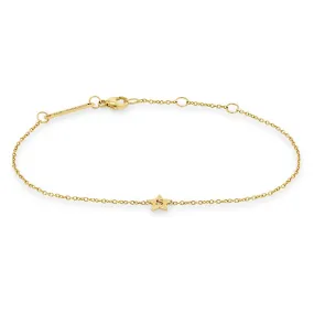 14k Gold Initial Star Bracelet