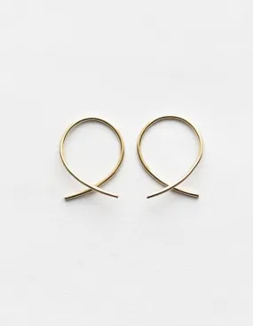 14K Gold Petite Crossover Round Threader