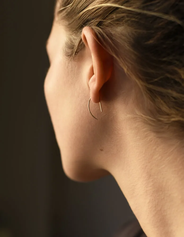 14K Gold Petite Half Round Threader