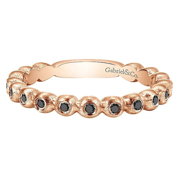 14k Pink Gold Black Diamond Fashion Band - LR5653K4JBD