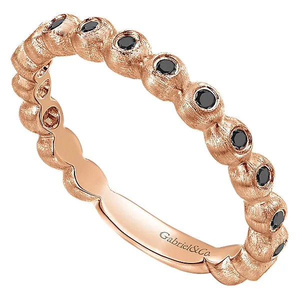 14k Pink Gold Black Diamond Fashion Band - LR5653K4JBD