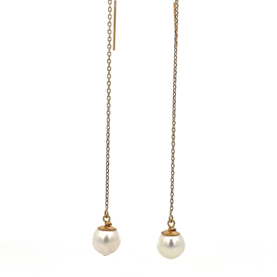 14K van luna - classic akoya pearl threaders