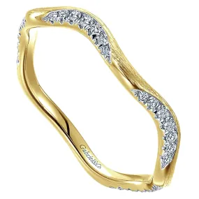 14k Yellow Gold Diamond Wave Band - LR50887Y45JJ