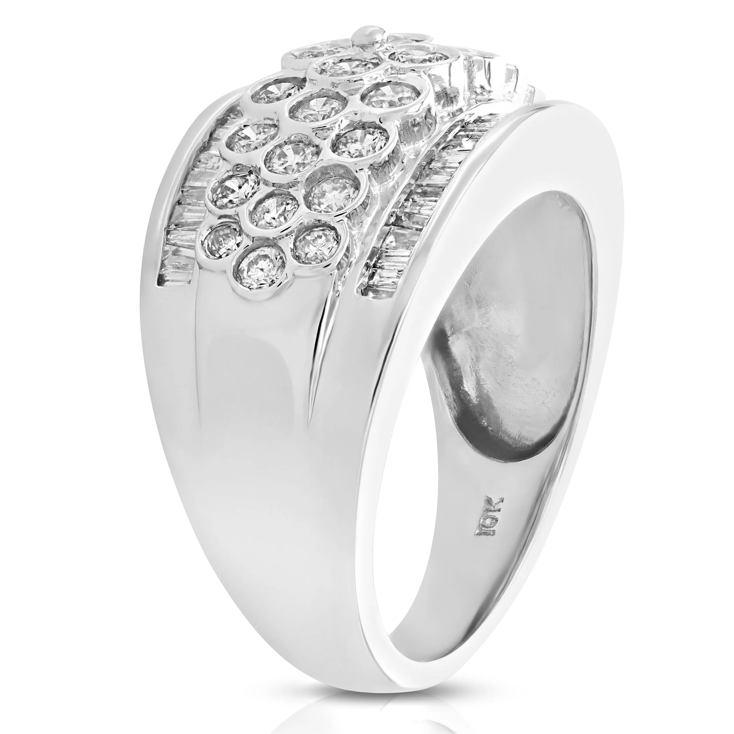 1.50 cttw Diamond Cocktail Ring in 10K White Gold