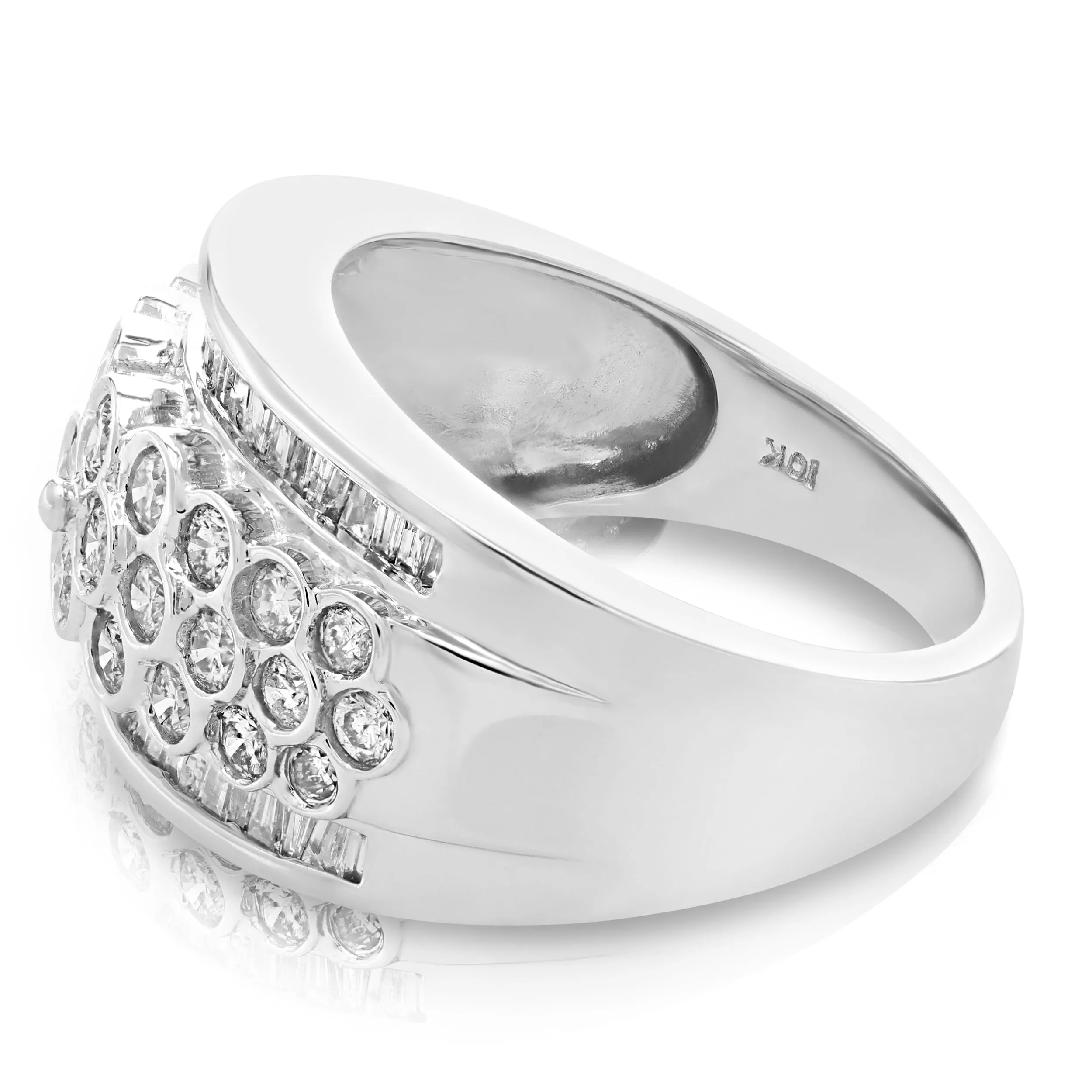 1.50 cttw Diamond Cocktail Ring in 10K White Gold