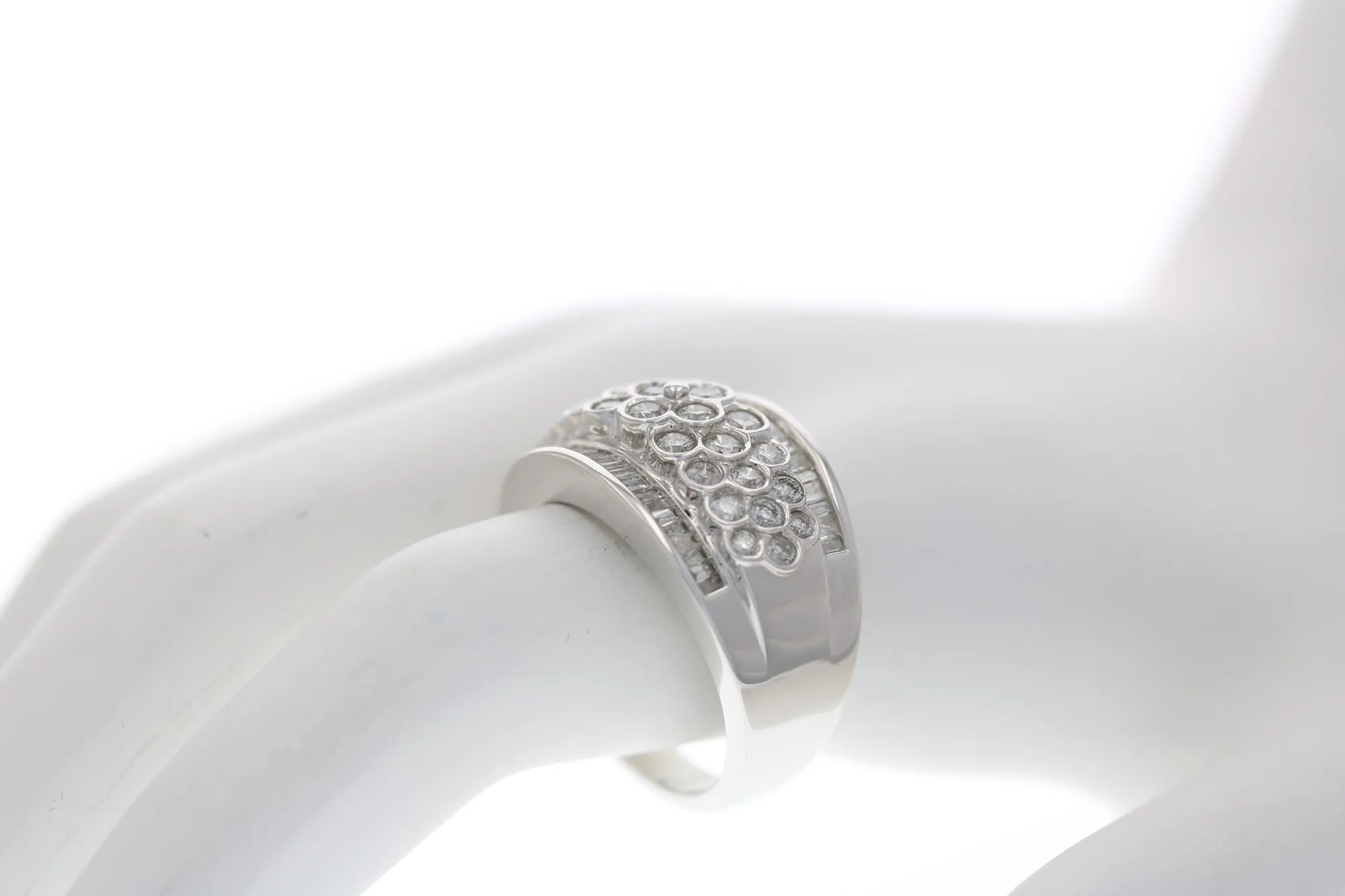 1.50 cttw Diamond Cocktail Ring in 10K White Gold