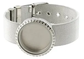 30mm Stainless Steel Floating Charm Locket Bracelet