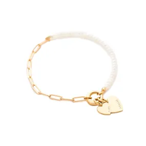 925 Silver Pearls Shop Personalized Heart Bracelets