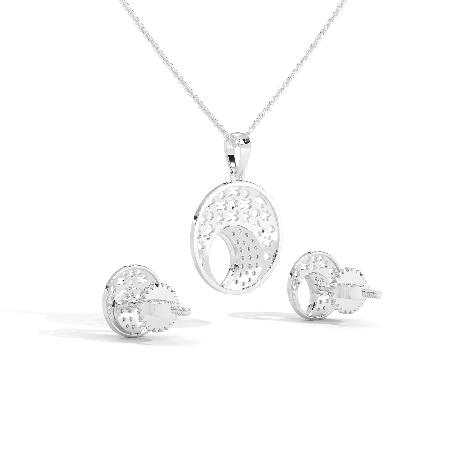 925 Silver Pendant & Earring Set for Women
