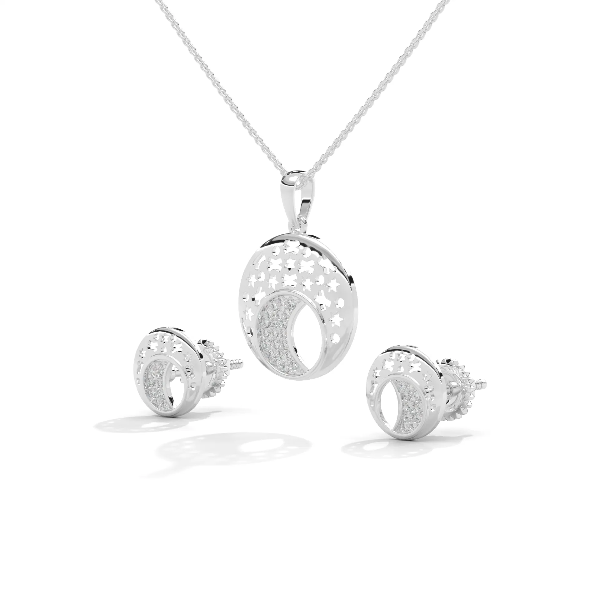 925 Silver Pendant & Earring Set for Women