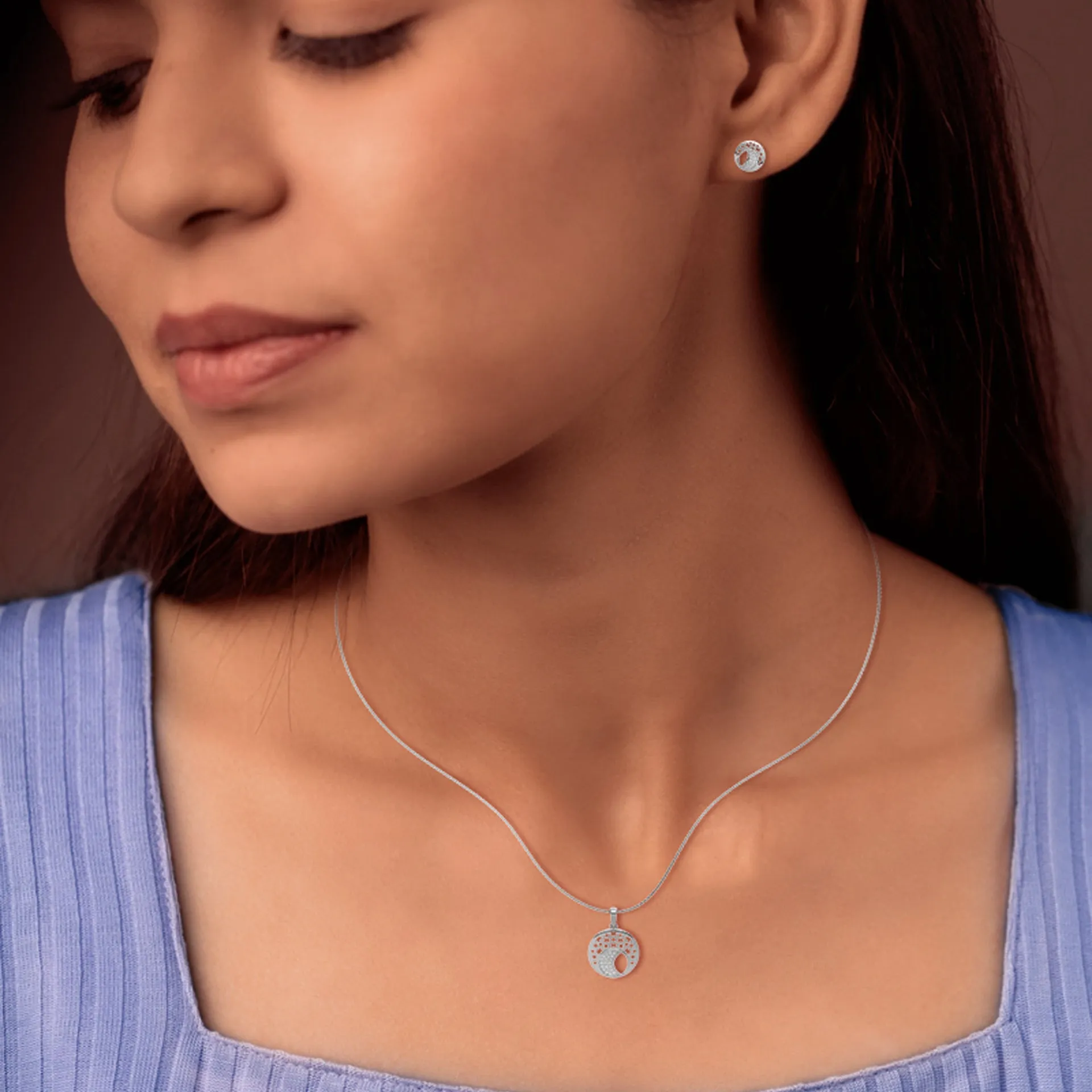 925 Silver Pendant & Earring Set for Women