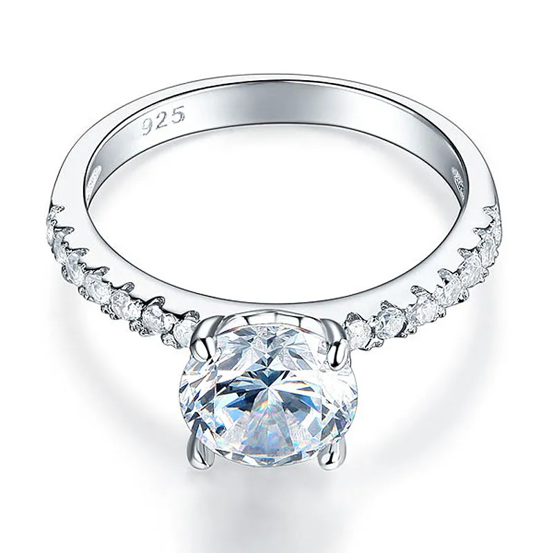 925 Sterling Silver Bridal Engagement Ring 2 Carat Created Diamond Jewelry XFR8212