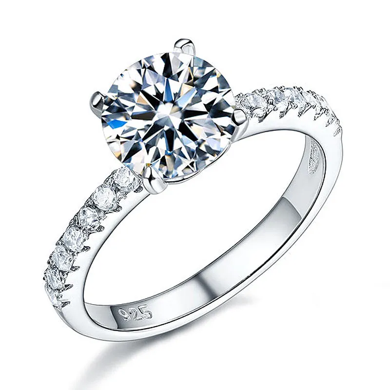 925 Sterling Silver Bridal Engagement Ring 2 Carat Created Diamond Jewelry XFR8212