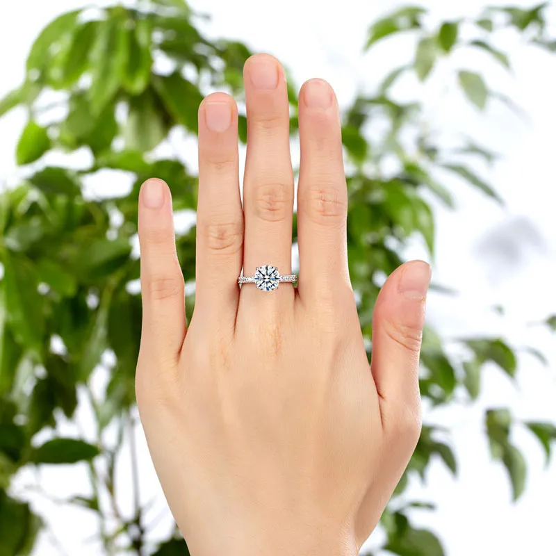 925 Sterling Silver Bridal Engagement Ring 2 Carat Created Diamond Jewelry XFR8212