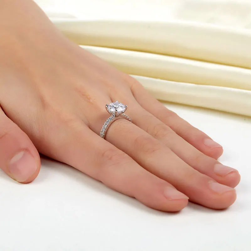 925 Sterling Silver Bridal Engagement Ring 2 Carat Created Diamond Jewelry XFR8212