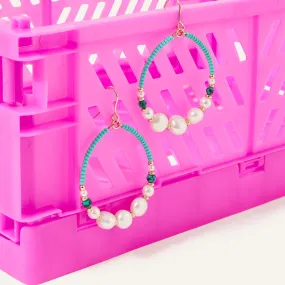Accessorize London Women's Pearl Beaded Hoop Earring