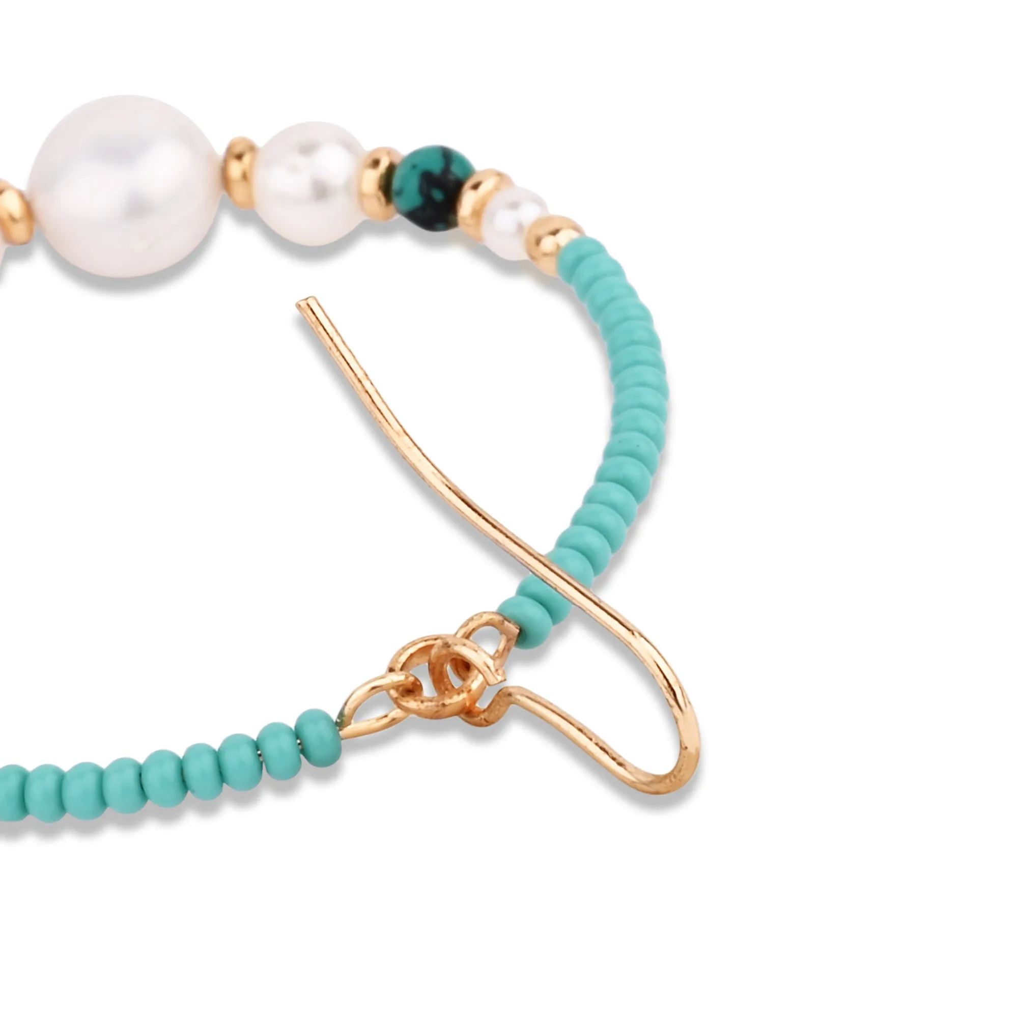 Accessorize London Women's Pearl Beaded Hoop Earring