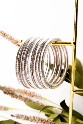 Anaya Snake Chain Silvertone Bracelet Set