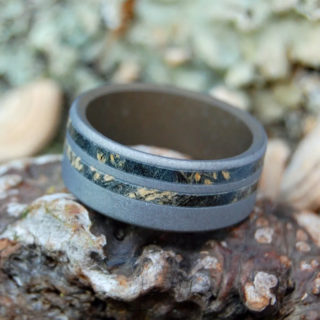 And Bam! | Men's Box Elder Wood & Titanium Wedding Ring