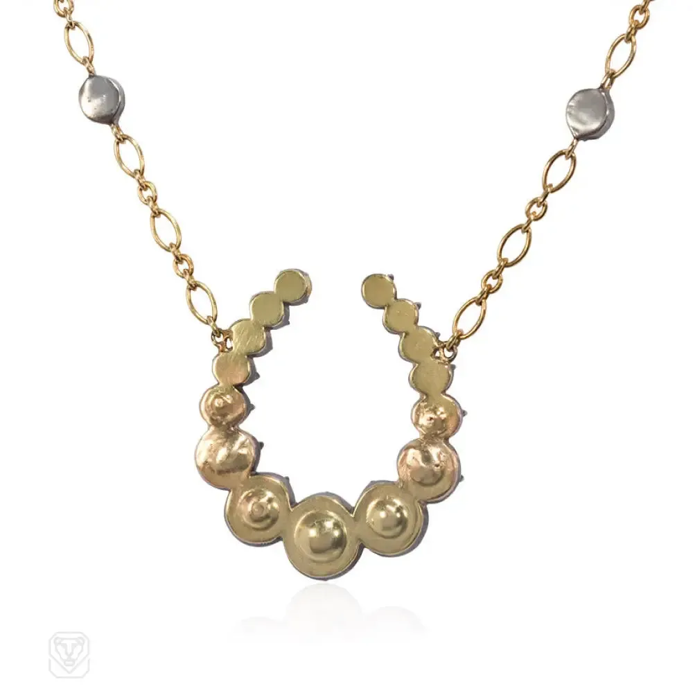 Antique diamond horseshoe pendant