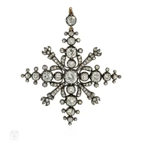 Antique diamond starburst pendant