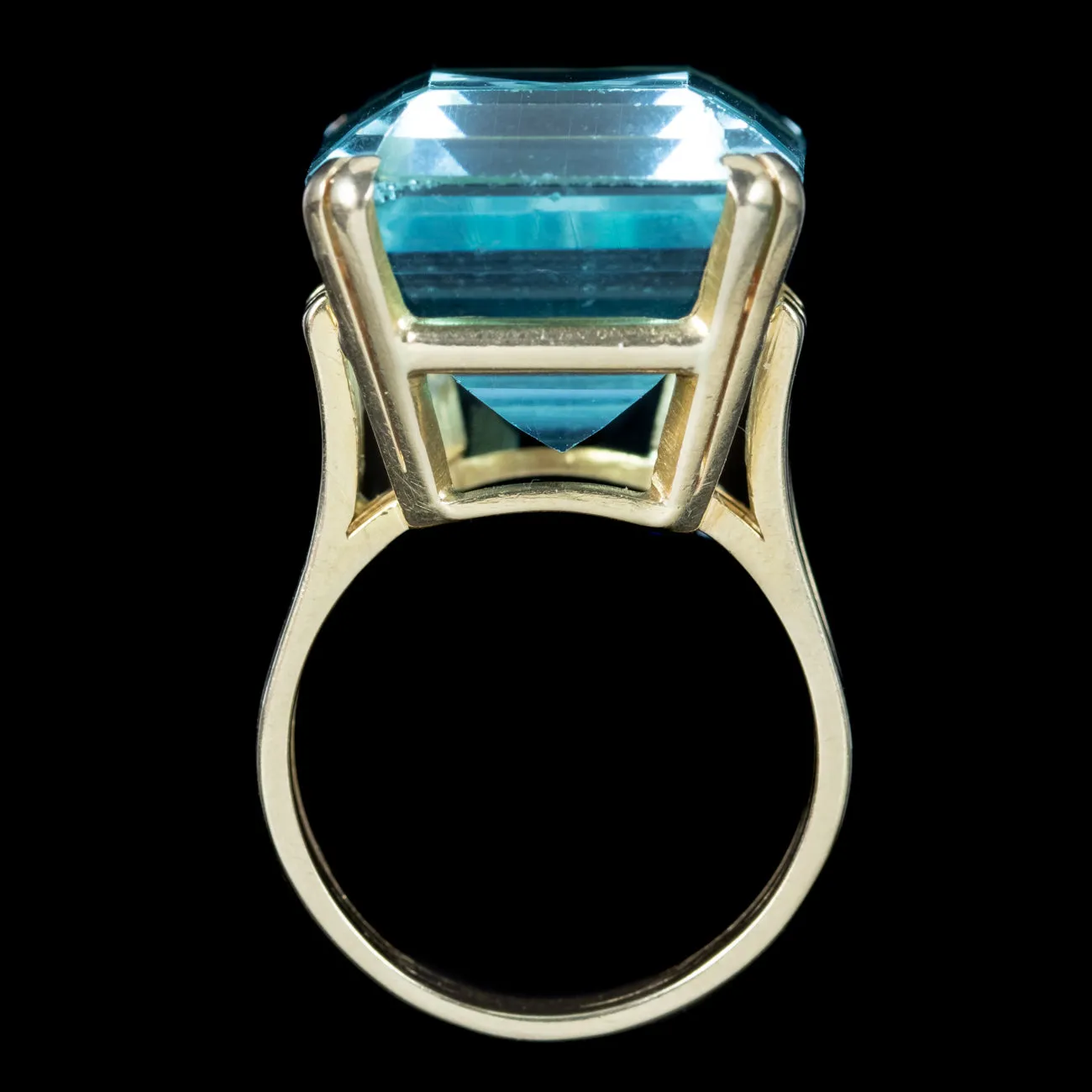 Art Deco French Aquamarine Cocktail Ring 25ct Aqua