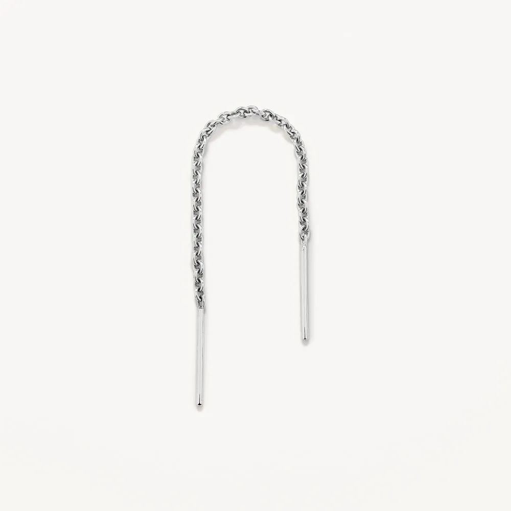 Bar Threader Earrings in Silver