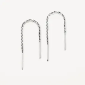 Bar Threader Earrings in Silver