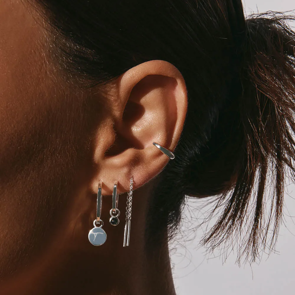 Bar Threader Earrings in Silver