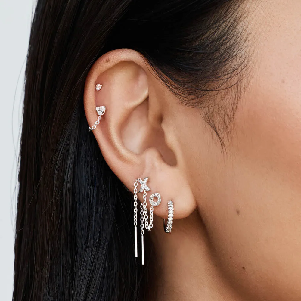 Bar Threader Earrings in Silver