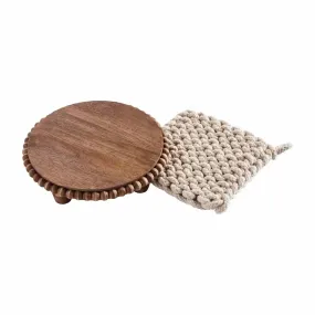 Beaded Trivet and Pot Holder Set