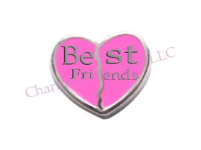 Best Friends Heart Floating Charm