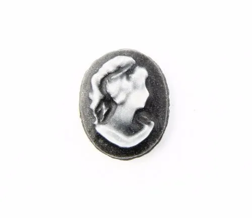 Black Cameo Floating Charm