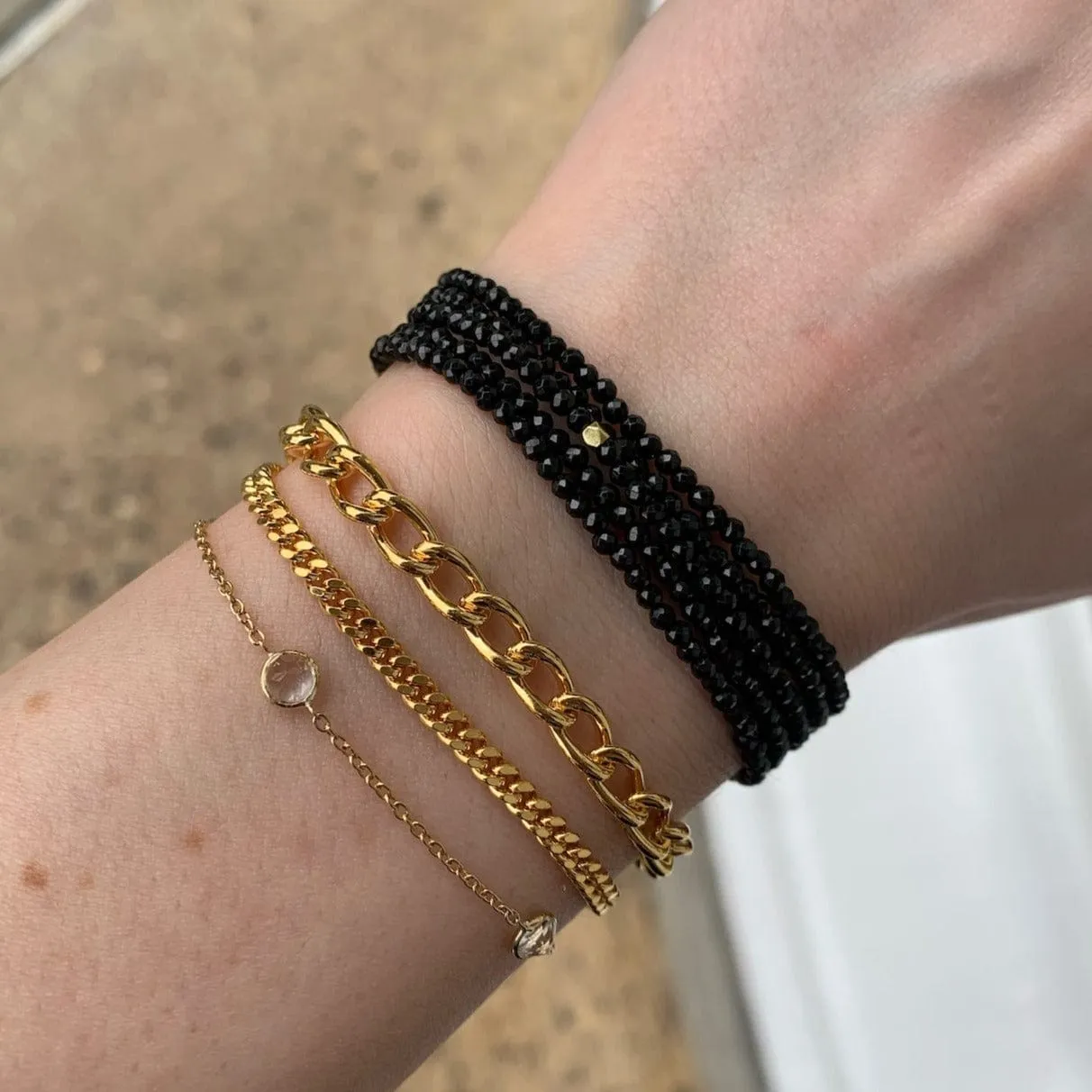 Black Spinel Wrap Bracelet & Necklace