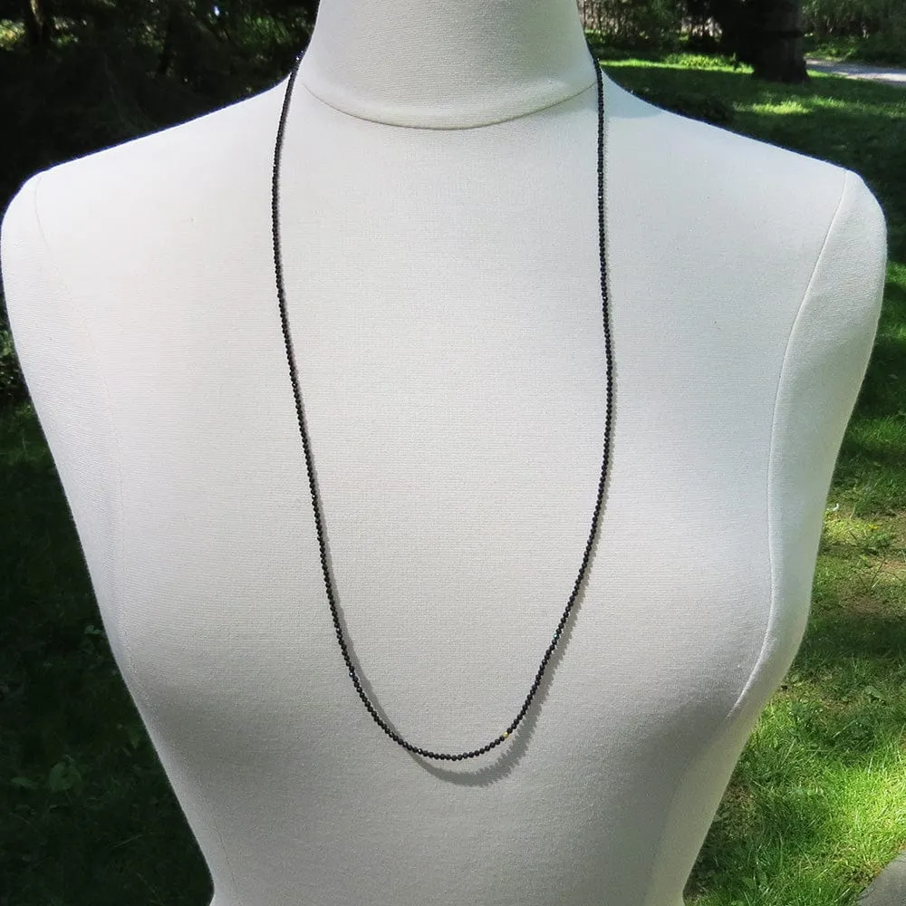 Black Spinel Wrap Bracelet & Necklace