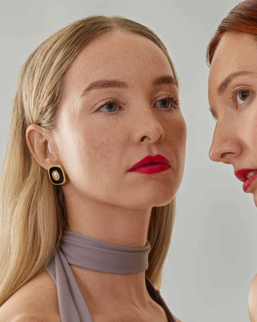 Blaze Pearl Earrings - Red