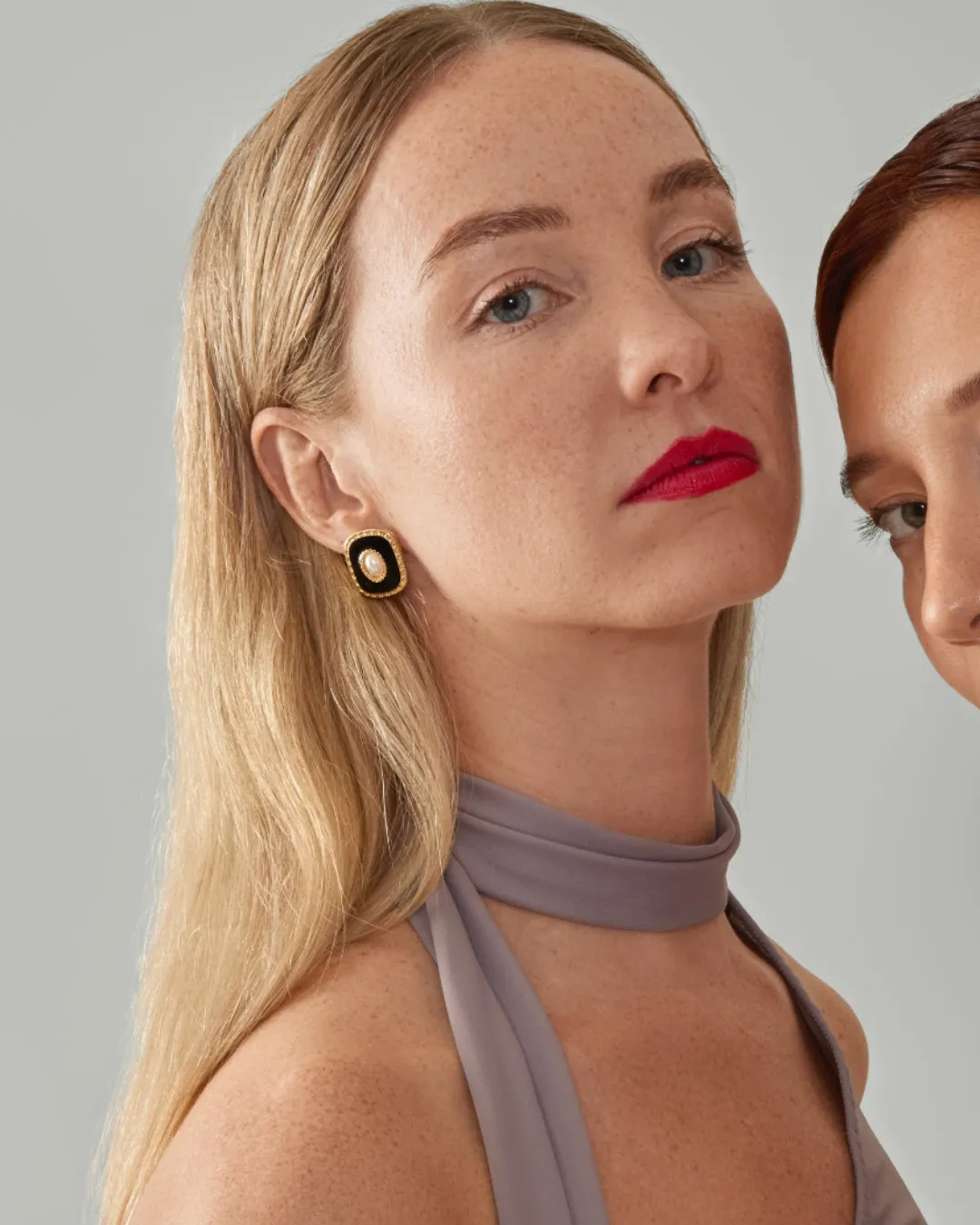 Blaze Pearl Earrings - Red