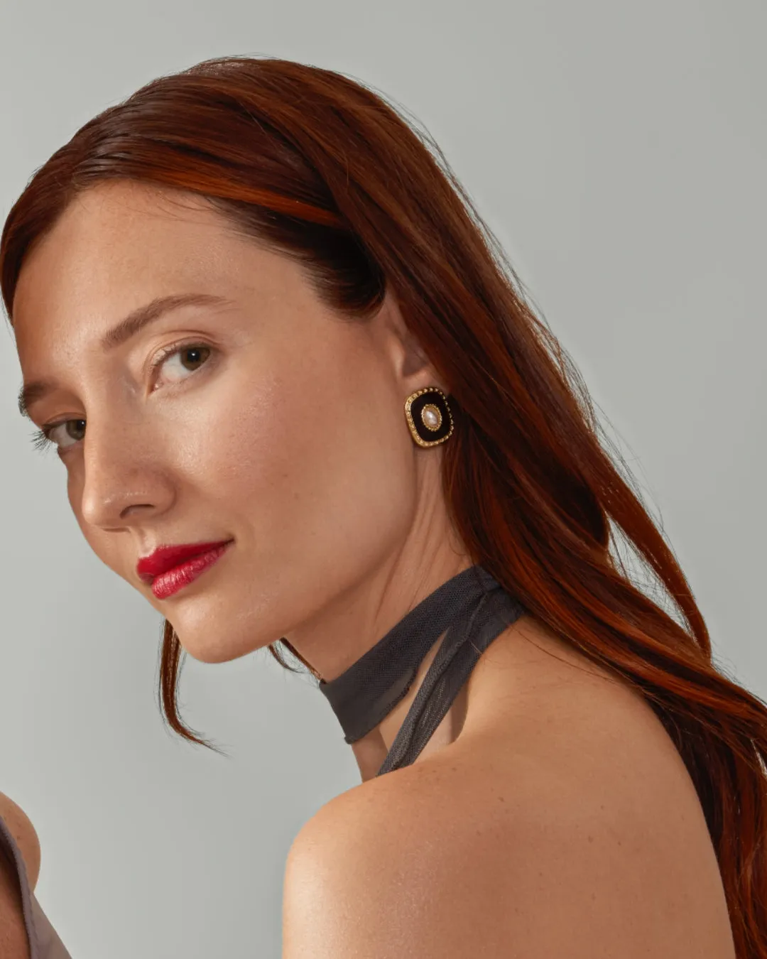 Blaze Pearl Earrings - Red