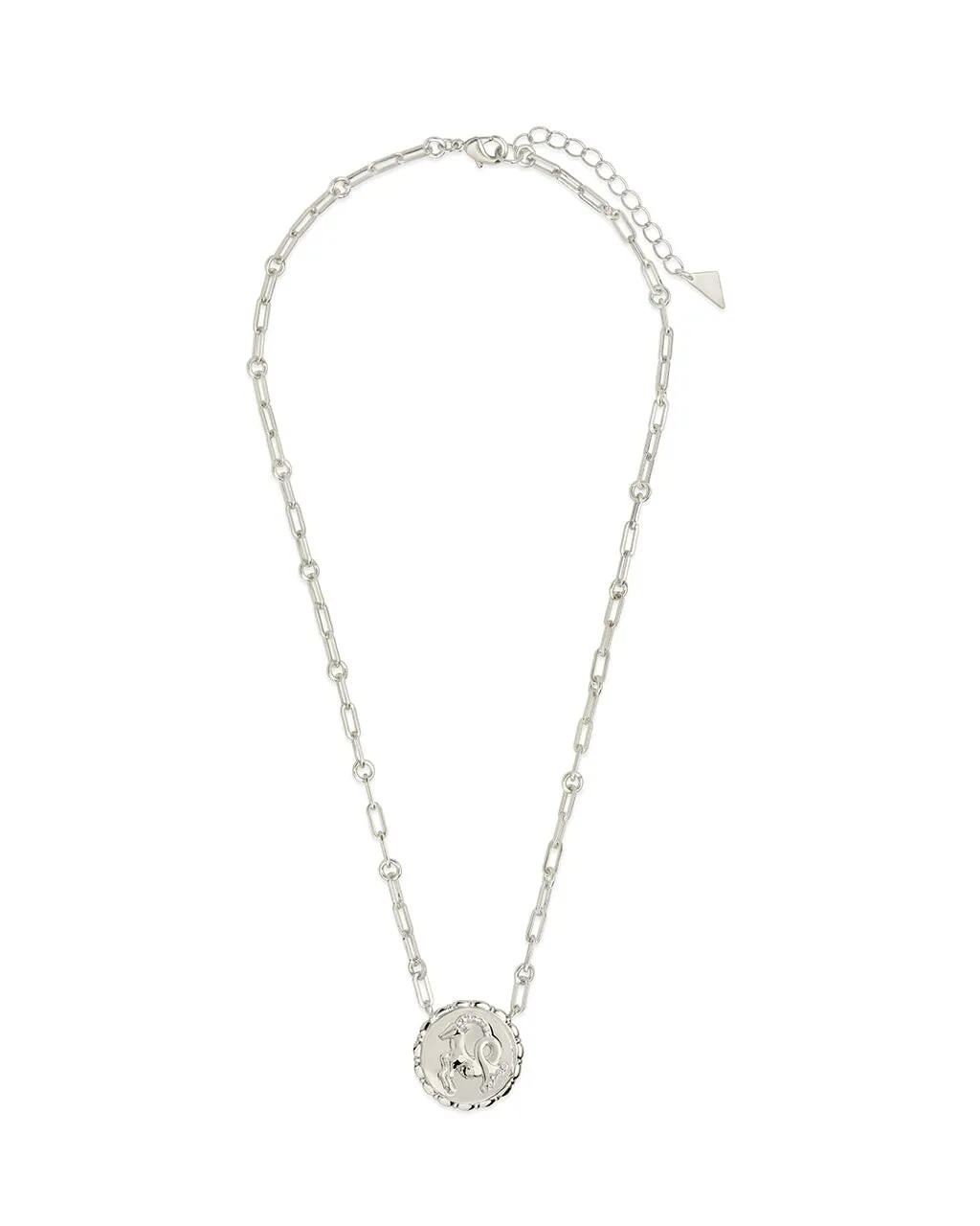 Bold CZ Zodiac Link Pendant Necklace