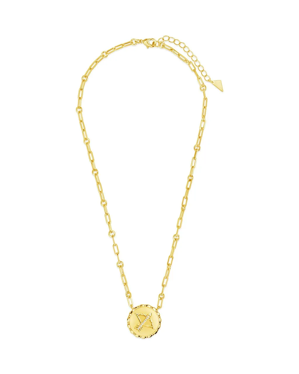 Bold CZ Zodiac Link Pendant Necklace
