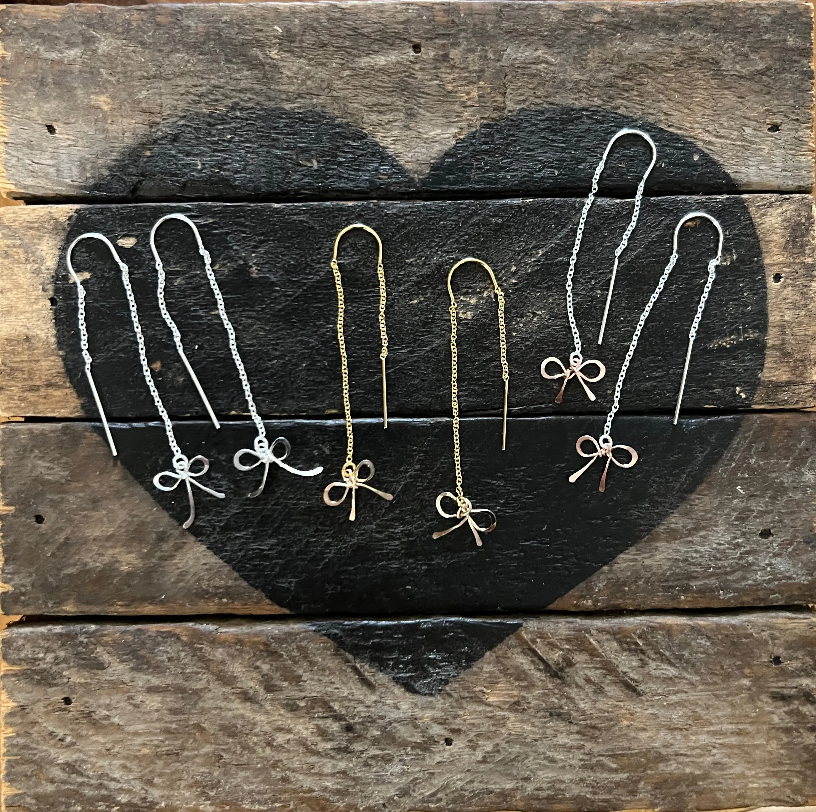 Bow Threader Earrings