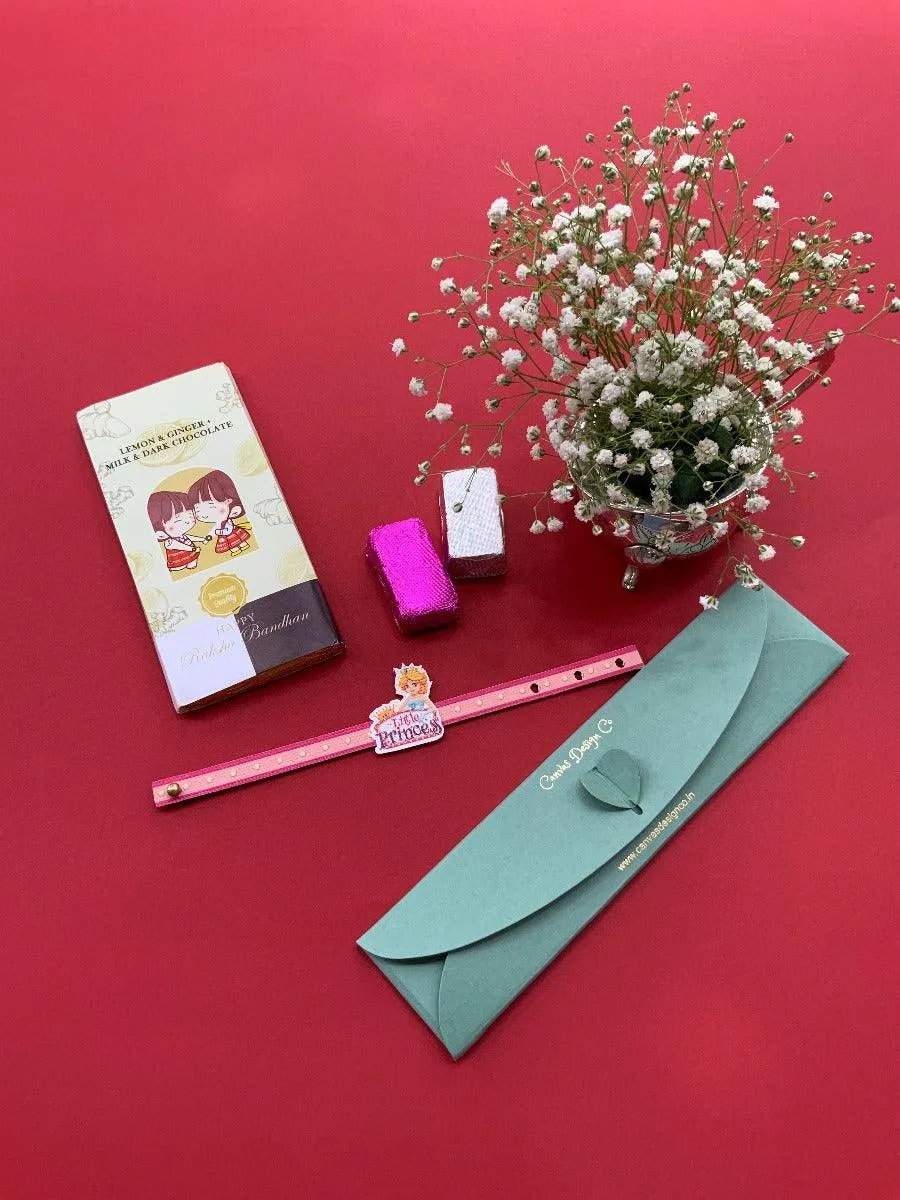 Canvas Design Little Princess Pink Rakhi/Band For Kids Ages 3-12 Years