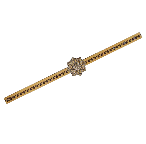Canvas Design Mandala Yellow Rakhi/Band For Kids Ages 3-12 Years