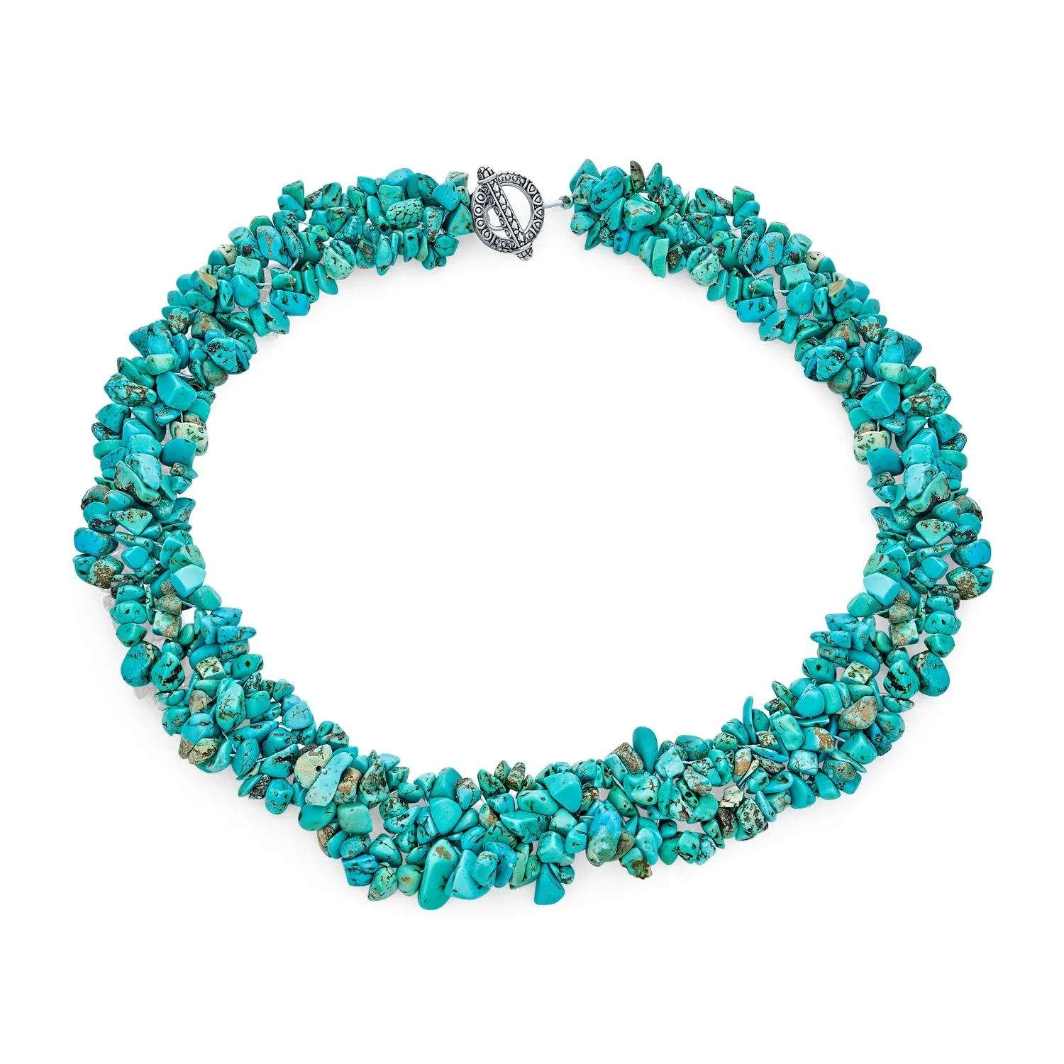 Chunky Gemstone Cluster Multi Strand Bib Collar Necklace with Amethyst & Quartz