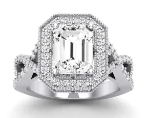 Clover - Emerald Lab Diamond Engagement Ring (IGI Certified)