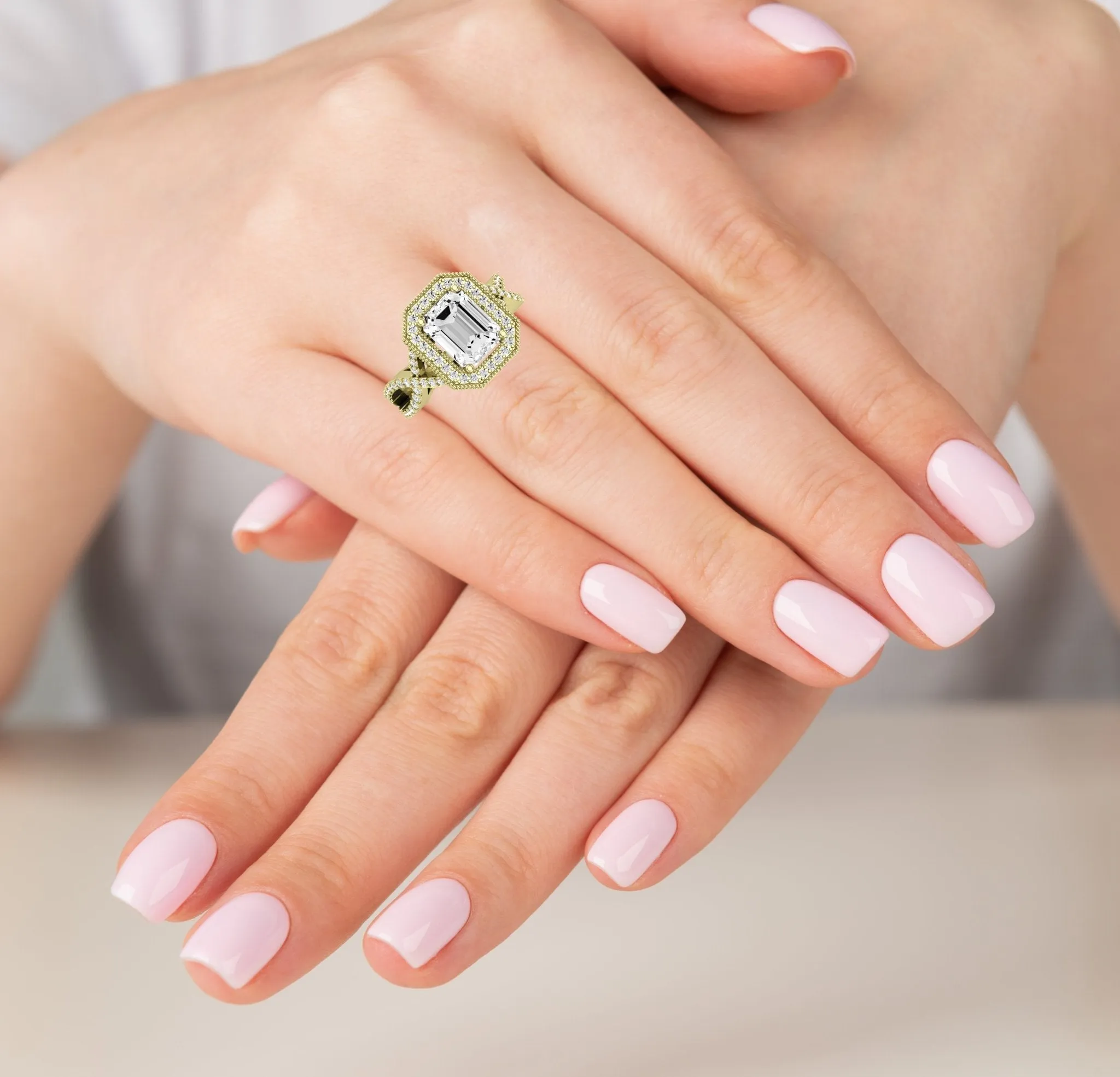 Clover - Emerald Lab Diamond Engagement Ring (IGI Certified)