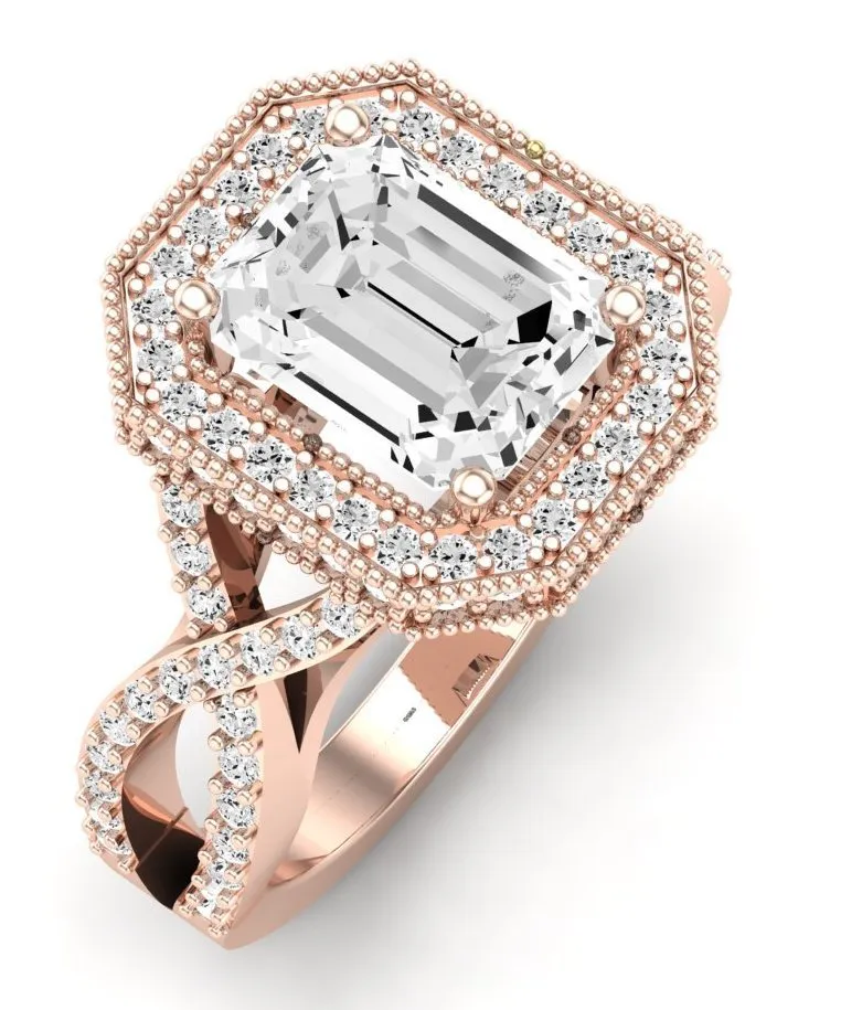 Clover - Emerald Lab Diamond Engagement Ring (IGI Certified)