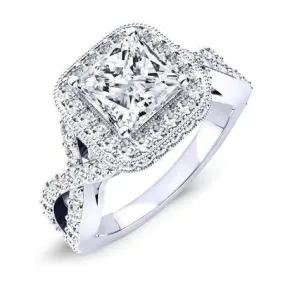 Clover - GIA Natural Princess Diamond Engagement Ring